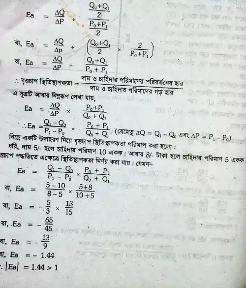 চাহিদার দাম স্থিতিস্থাপকতা কাকে বলে
